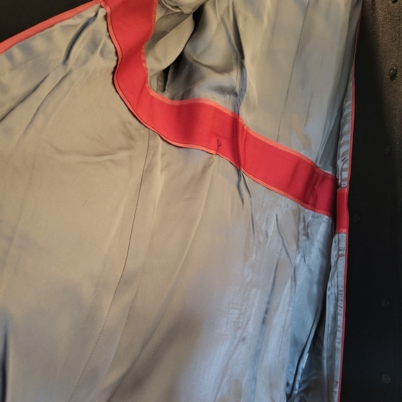 J. Crew Black Pea Coat with Red Lining - Picture 3 of 5